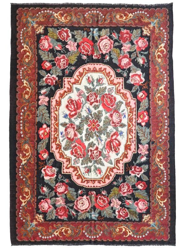 kilim moldavo floral hecho a mano