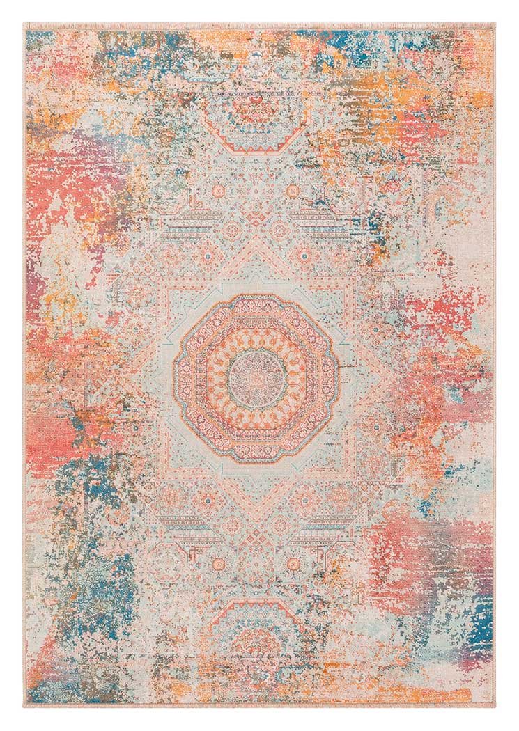 Alfombra vintage multicolor estilo turco para salón moderno